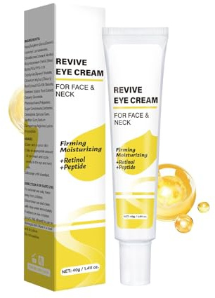 Revive Eye Cream,40g Anti-Falten Augencreme,Glatte Haut,Gegen Dunkle Augenringe und Schwellungen,Fördert die Ausstrahlung,Strafft & Spendet Feuchtigkeit,für Gesicht, Hals & Augen (1PC, One Size)