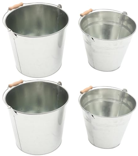 MOLUCKFU 2 pezzi Secchio in Ferro per Carbonella e Cenere Grande Capacità Resistente Alte Temperature Multiuso per Barbecue e Giardino