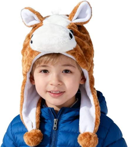Generisch Gorro de animal de peluche | Gorro cálido con orejeras | Sombrero de animal - Para niños, adolescentes, adultos, niñas, vacaciones,