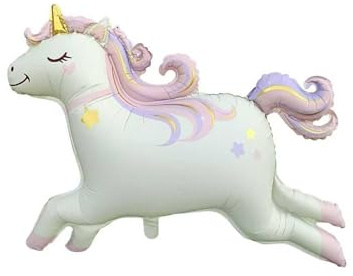 Tourima Einhorn Folienballon XXL 90 x 80 cm, Pferde Geburtstagsdeko für Kindergeburtstag, Einhorn Geburtstagsdeko Mädchen, Birthday Decoration, Happy Birthday Deko für Kinder, Partydekorationen