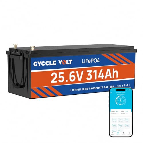 24V 300Ah Lithium Batterie, CYCCLEVOLT 7680Wh wiederaufladbarer LiFePO4-Akku, integriertes 200A BMS, Lithium Ione Ausgangsleistung 5120W, 15000 Ladezyklen für Marine-Solaranlagen, Wohnmobile, Camping