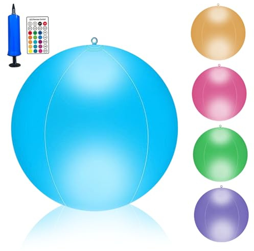 Luces flotantes para piscina, luces solares para estanque de 13, 4 pulgadas, 16 RGB que cambian de color, luz nocturna con control remoto, luz regulable para bañera de hidromasaje para decorac