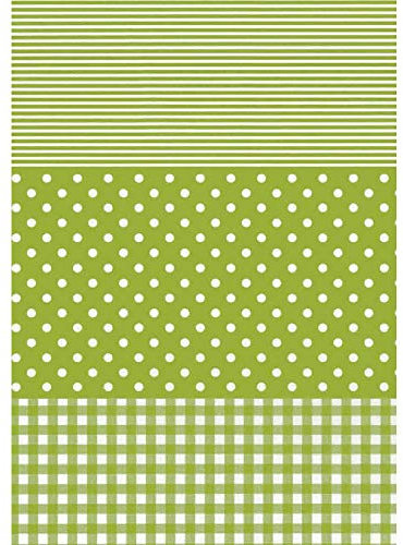 Décopatch Papier No. 548 Packung mit 20 Blätter (395 x 298 mm, ideal für Ihre Papmachés) grün weiß, punkte