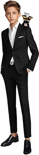 Black n Bianco Boys' First Class Slim Suits Black 3T