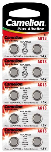 Camelion Alkaline-Knopfzelle CAMELION AG13 1,5V, 10er-Blister