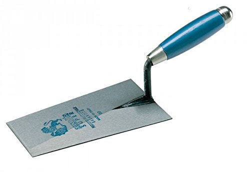 Ausonia - Cazzuola muratore professionale a punta quadra 20 Cm con manico legno verniciato e calotta