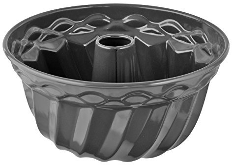 Dr. Oetker Gugelhupfform Ø 24 cm BACK SPASS, klassische Backform für köstlichen Gugelhupf mit Emaille-Beschichtung, Bundform aus Stahlblech (Farbe: Grau-Braun), Menge: 1 Stück