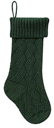 Molinter Weihnachtsstrumpf Nikolausstiefel Weinflaschen Beutel zum Befüllen Stricken Weihnachtsstiefel für Kamin Nikolausstrumpf als Weihnachtsdeko (Grün)