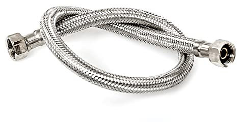 DOJA Industrial | Flexschlauch | AG 1/2- IG 3/8 | 40 CM Länge | Edelstahl Panzerschlauch fuer Wasserhahn, Waschbecken, Hahn, Bad, Kueche | Flex Schlauch Armatur | Anschlussschlauch/Verlaengerung