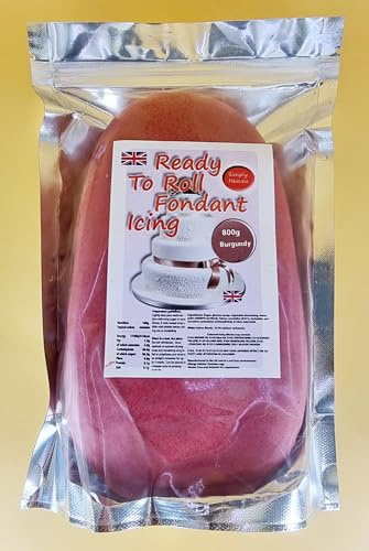Simply Heaven Regalice ready to roll Fondant Sugarpaste Icing 800g (Gluten free) (Burgundy)