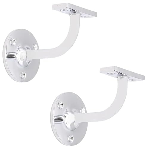 EAI Polished Chrome Handrail Brackets for Stair Bannister, 2 Pack