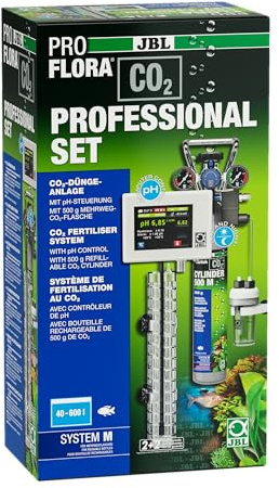 JBL PROFLORA CO2 PROFESSIONAL SET M, CO2-Düngeanlagen-Komplettset für 40-600 l, Mit automatischer CO2- und pH-Steuerung, Mehrwegflasche und umfangreichem Zubehör
