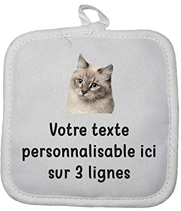 Manique Gant de Cuisine Pictogramme Sibérien avec Texte Personnalisable