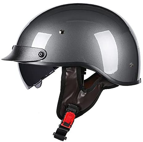 HZIH Jet Moto Casque Bol,Open Face Classic Sun Casque Moto Jet Vintage,Dot ECE Homologué en pour Scooter Chopper - Casque De Moto Homme Et Femme Demi-Jet,pour Toutes Les Saisons O,M=53~54cm