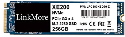 LinkMore XE200 256 GB PCIe Gen3 NVMe M.2 2280 Internes Solid State Drive, Gen3.0X4 Lesegeschwindigkeit bis zu 2300 MB/s für Latop und PC