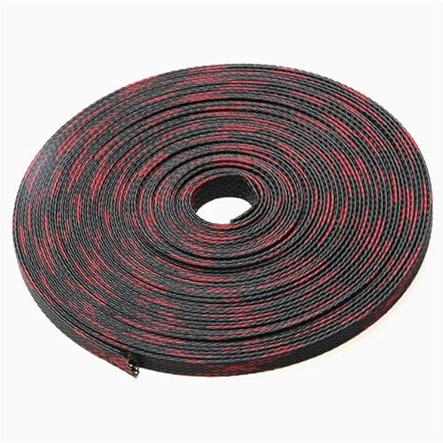 INOKAI Kabelschlauch,Kabelschutz 50 m rote und Schwarze Kabelmuffen, Isolierung, geflochtene Hülse, 4–25 mm, 8 Größen, enges PET-Spiralwickel-Drahtverschraubungskabel-Kit (Size : 20mm)