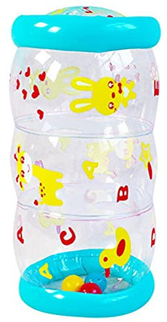 Alomejor Aufblasbare Baby-Krabbelrolle mit Glocke, Baby-Fitnessspielzeug für die Entwicklung der Gliedmaßenmuskulatur (Blau)
