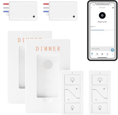 Humpptom Wireless Dimmer Light Switch and Receiver Compatible With Alexa - Smart Wall Switch for Ceiling Lights, Fans, Lamps