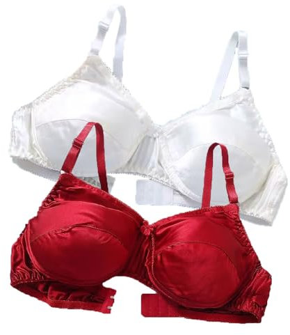 XWSM 2-teiliger Damen-BH Aus Reiner Seide Ultraweich Glatt Triangel-BH Bequem Ohne Bügel Satin Maulbeerseide Tägliche Bralette-Oberteile (Color : T, Size : 100/44AB)