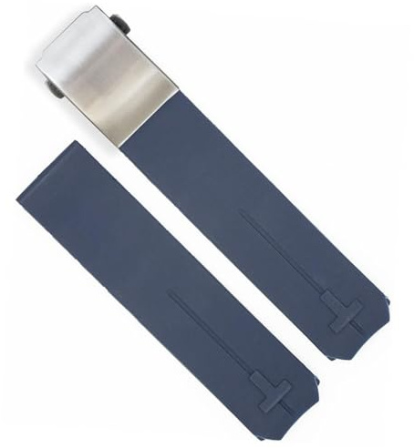 dayeer Sport-Silikon-Armband für Tissot Touch T013 T047 T-Sport T013420A T047420A T33 Wasserdichtes Uhrenarmband (Color : Blue silver 21mm)