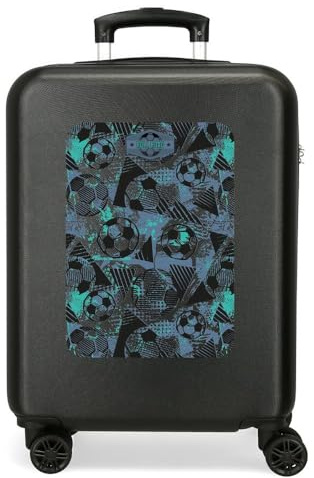 Roll Road Soccer Maleta de Cabina Azul 38x55x20 cms Rígida ABS Cierre de combinación Lateral 35L 2 kgs 4 Ruedas Dobles Equipaje Mano