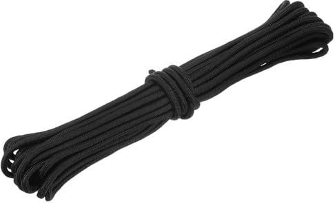 QUARKZMAN 49 Fuß 5/16 Zoll (8 mm) Polyesterseil, geflochtenes Wäscheleine-Seil, Wäscheleine für Garten, Outdoor, Camping, Reisen und Wäschetrocknung, Schwarz