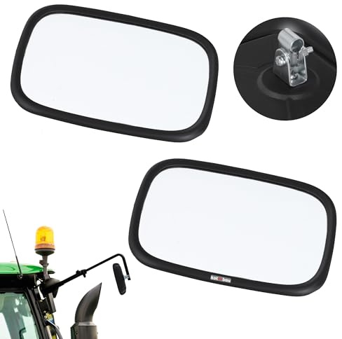 KOTARBAU Lot de 2 rétroviseurs universels pour tracteur - 18 x 12,5 cm - En PVC