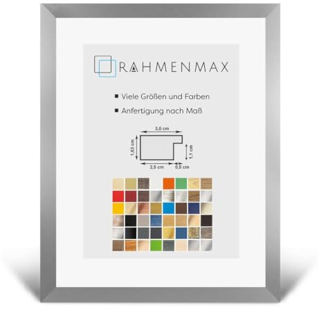 Morena MDF Rahmen für Bild 70x100cm Alu gebürstet mit Acrylglas | zum Aufhängen Hoch- und Querformat/Weiße Rückwand/Maßanfertigung möglich/Puzzle Rahmen/mit 1mm klarem Acrylglas