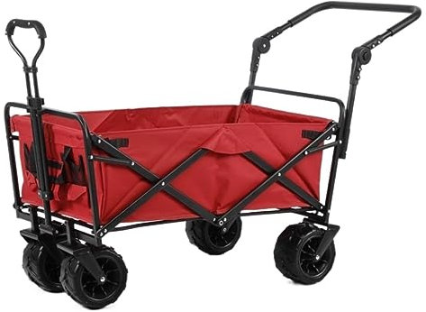 Faltbar Handwagen Bollerwagen Transportwagen Zusammenklappbarer Mehrzweckwagen, Handwagen, Garten-Gebrauchswagen Mit Verstellbarem Griff, Outdoor-Zugwagen Für Strand-Angel-Picknick Faltbollerwagen Fal
