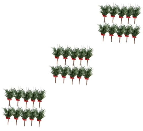 IMIKEYA 30 STK Dekoratives Blumenstraußzubehör Weihnachtsbaum Picks Stechpalme Beerenstiele Künstlicher Beerenstiel Weihnachten Kiefernstämme Weihnachts-kiefernpflücker Mini-Kranz Hölzern