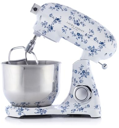 VQ Laura Ashley Robot Pâtissier Cuisine 6L 1800W China Rose | Moulé Sous Pression, 6 Vitesses Infinies, Options de Pulse, Bol Acier Inoxydable 304
