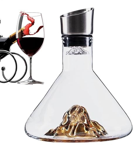 1500ml Crystal Glass Wine Carafe, Wine Decanter With Aerator, Hand-Held Aerator With Stainless Steel Filter, Elegant Wine Accessories For Wine Lovers, Great For Aerating Wine