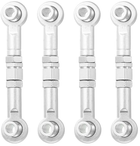 sourcing map 4 Pcs Steering Servo Turnbuckle Rod RC Aluminum Alloy Linkages for HSP 1/10 94123 On-Road RC Car (Silver Tone, 38mm)