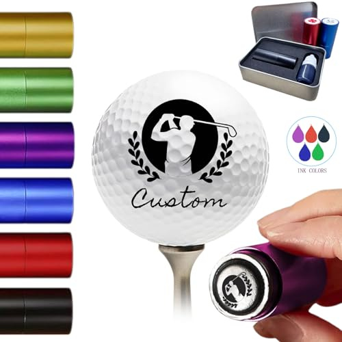 Benutzerdefinierte Golfball Stempel-weiches Design Einfache Markierungen-mit Tintenflasche Personalisierte Namen Grafiken,Wiederverwendbare Golfball wasserdichte Markierungswerkzeug,Lustige Golfer