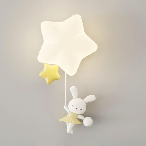 LOGT 18W Wandleuchte LED Innen Stern Kinderzimmer Lampe Dimmbar Wandlampe 3000K/4500K/6000K Nachttischlampe Modern Acryl Wandbeleuchtung Jungen Mädchen Dekoration für Schlafzimmer Flur Wohnzimmer