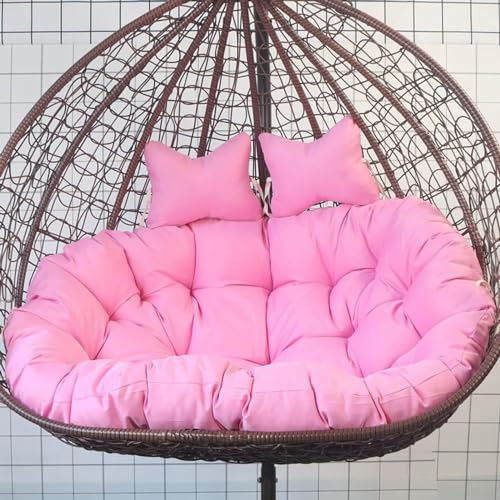 Columpio doble de huevo para exteriores con cojines, hamaca de repuesto para 2 personas, 67 x 47 pulgadas, cómoda cesta colgante para patio, jardín, balcón, relajación