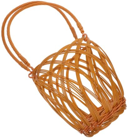 Alipis Portable Wine Bottle Holder with Handle, Sturdy Plastic Woven Wine Basket Supporting to 2.5 Kg, Flexible Storage Solution for Indoor and Outdoor Use