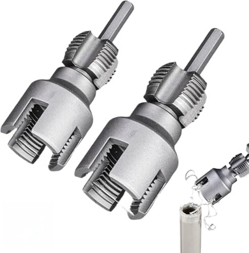 RETGJNC Filettatrice per Tubi Interna ed Esterna Integrata, utensile per filettare Tubi in PVC, Compatibile con Trapano Elettrico (1/2 Pollice + 3/4 Pollice)