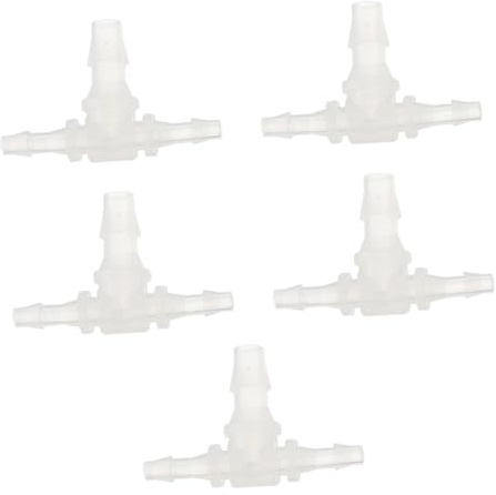 DECOMELODY 5 Stück Kunststoff T-verbinder Schlauchverbinder 4-6-4mm für Aquarien Luftschläuche Zubehör Bewässerungssystem