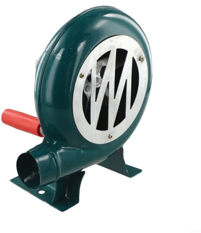 Handgekröpftes manuelles Gebläse für Outdoor-Öfen, Kamine und Camping, mit Eisen-Aufbau und effizientem Luftstrom zur Beschleunigung der Verbrennung und Flammenregulierung (120 W)