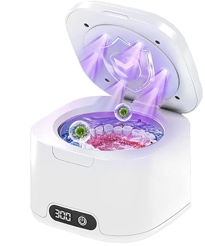 340ML 49kHz Ultrasonic Cleaner | for Retainers, Mouth Guards & Dental Tools | High-Frequency Gentle Cleaning for Jewellery | No Chemicals Needed, Safe & Effective