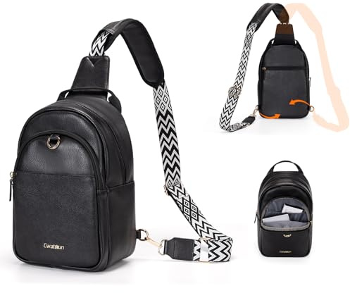 Cwatcun Large Camera Sling Bags for Photographers, Waterproof Camera Case | PU leather, Shockwaveproof, Easy To Clean, Compatible with Canon Nikon Sony DSLR and Digital Camera for Travel, Large. Y74L