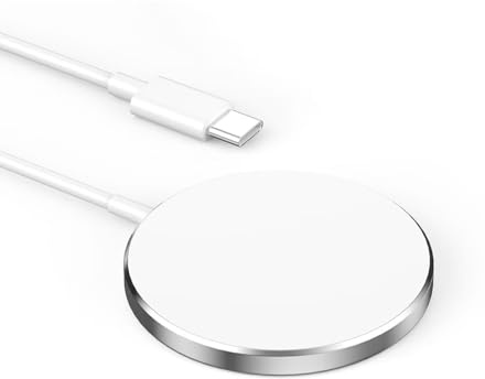 Chargeur Induction for iphone - 2026 Nouvelle - Chargeur sans Fil Magnétique 15W USB‑C for Rapide pour iPhone 16/16 Pro/16 Pro Max/17/15/14/13/12/11/X/XS/SE/XR/AirPods -15W (Blanc)