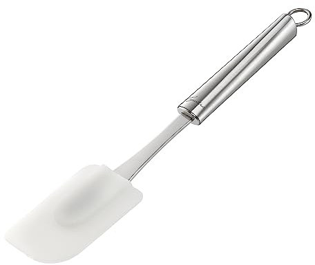 Lagostina - Cucinieri, Spatola in Silicone Leccapentole con Gancio e Manico Ergonomico, Acciaio Inossidabile e Silicone, 29 cm