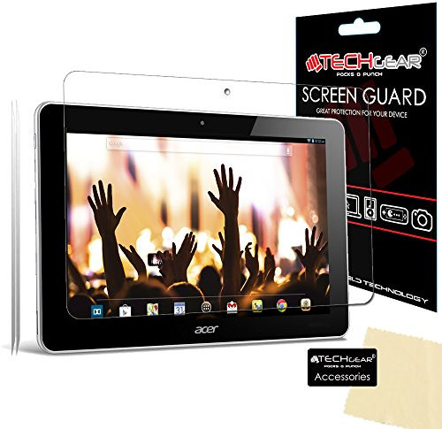 TECHGEAR [2 Pack] Screen Protectors for Acer Iconia A3 Tablet (Model no A3-A10 & A3-A11) - Ultra Clear Lcd Screen Protector Guard Covers With Screen Cleaning Cloth & Application Card