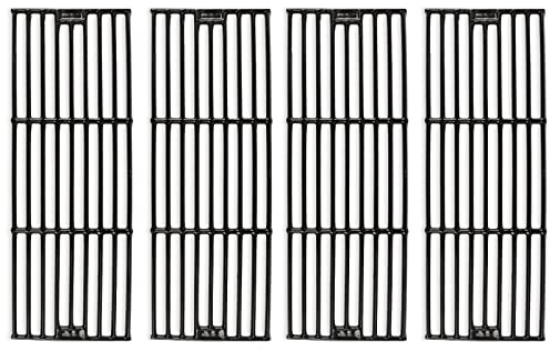 Hisencn Porcelain Cast Iron Cooking Grates Replacement for Chargriller Duo 5050, 3001, 5650, 3008, 3030, 3725, 4000, 2121, King Griller 3008 5252, Gas Grill Models Set of 4 Grill Grids