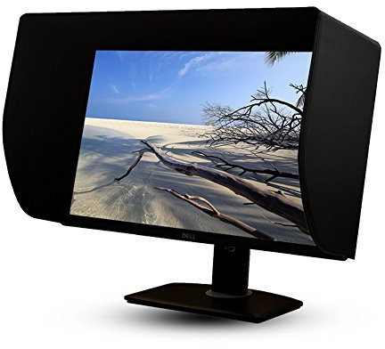 iLooker 27E 27-inch LCD LED Video Monitor Hood Sunshade Sunhood for Dell HP Viewsonic Philips Samsung LG EIZO NEC ASUS ACER BENQ AOC LENOVO, Fits Monitor Frame Width 635-655mm