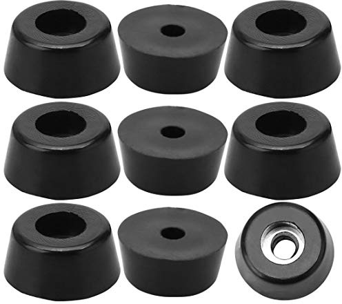 sourcing map 9pcs Rubber Feet Bumper Buffer Feet Furniture Cutting Board Electronic Scale Leg Pads Anti-Slip with Metal Washer, D17x15xH8mm