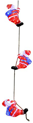 DEUBA® LED Figura Acrilica 3x Babbo Natale 30cm Decorazione Natalizia Interno Esterno Festa Natale Balcone Luci Led Deco Design