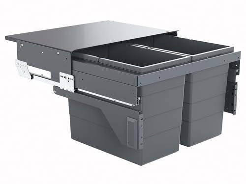 Poubelle de cuisine tri sélectif 2 bacs encastrable 60L (28+28) Hailo Cargo